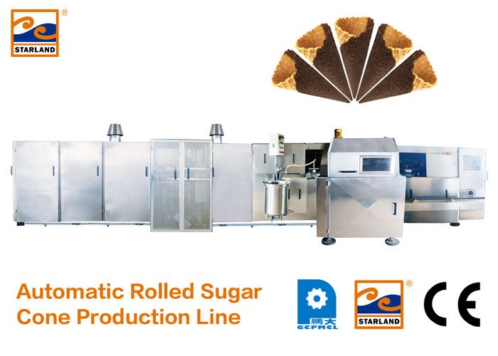 A linha de produção automática completa do cone do açúcar para fazer o CE do copo do waffle/bacia aprovou