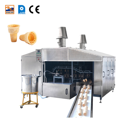 0.75kw 28 moldes linha de produção automática de cone de wafer wafer máquina de assar biscoitos