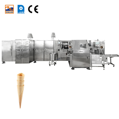 Consumo de gás 9-10 kg/hora Linha de produção automática de cone de barquillo com 55 placas de panificação