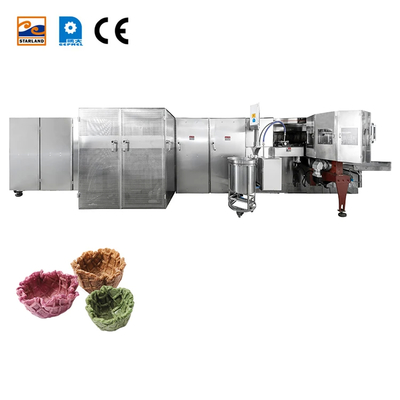 Máquina automática de cestas de waffle, totalmente automática, com controlo PLC, ajustável