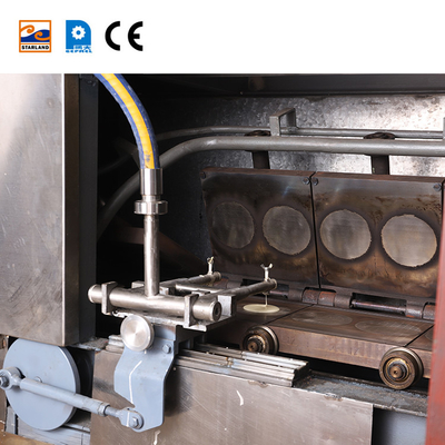 Máquina automática de fabricação de biscoitos Linha de produção de cestas de waffle com controle PLC e motor de 2,0 hp