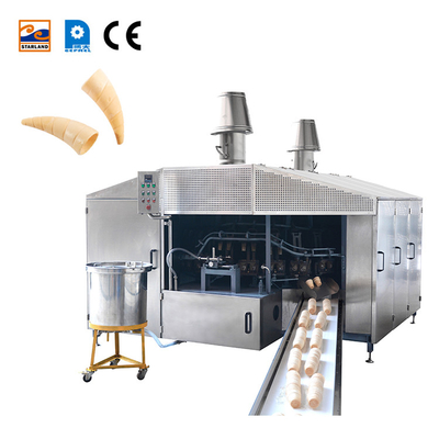 Máquina de cone de wafer totalmente automática controlada por PLC com 28 moldes