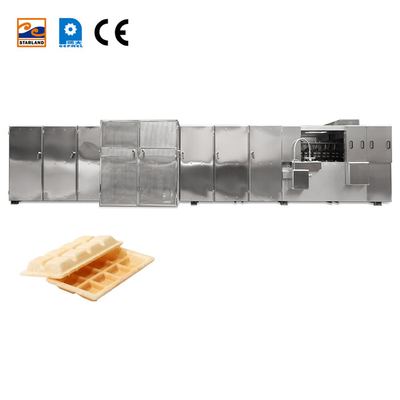 Linha de produção automática de biscoitos de wafer Monaka controlada por PLC para tensão 380V/220V