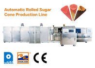 Linha de produção automática do cone de gelado com sistema horizontal do rolamento