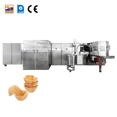 Máquina automática de cestas de waffle personalizável com sistema avançado de controle PLC