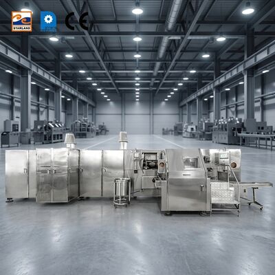 Capacidade 1800 PCS / hora Linha de produção automática de cone Barquillo para fabricação