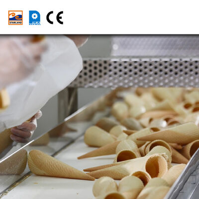 Capacidade 1800 PCS / hora Linha de produção automática de cone Barquillo para fabricação