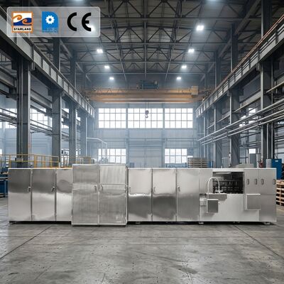 Linha de produção de wafer Monaka de aço inoxidável, incluindo a solução de controle de temperatura do ecrã digital para fabricação de biscoitos de wafer