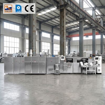 Linha de produção do rolo do waffle do sistema de controle do PLC apropriada para a fabricação automatizada do rolo do waffle do volume alto
