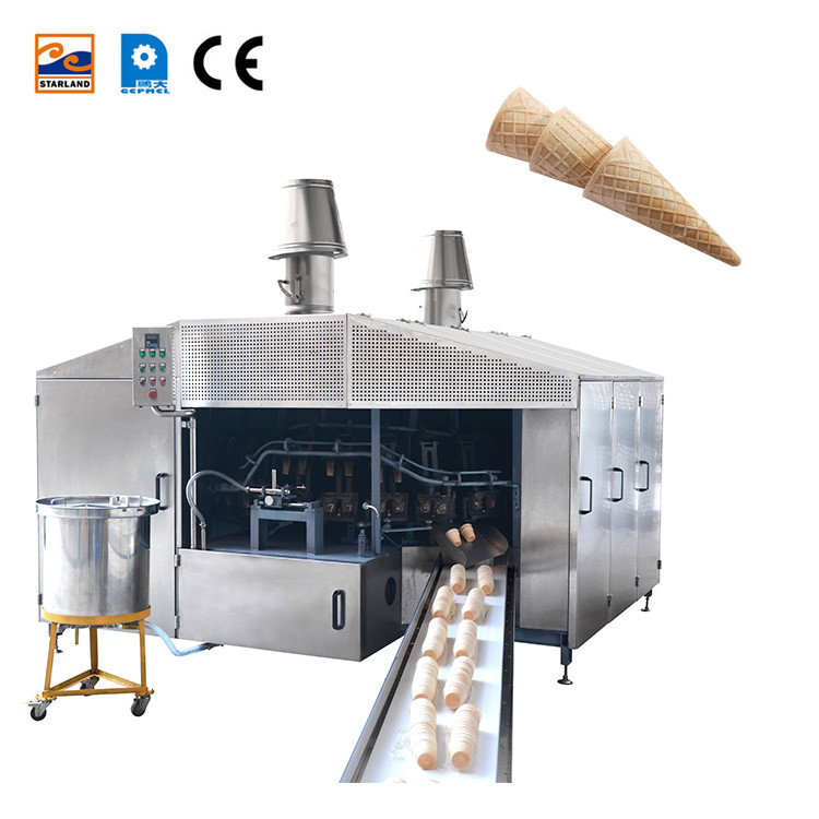 1.0HP 28 Placas Wafer Cone Linha de produção de equipamentos de panificação para fabricação de cone de wafer
