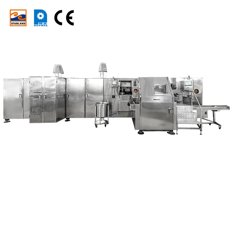 Linha de produção de Barquillo Cone com 55 placas de cozimento e motor de 2,0HP 1,5kw