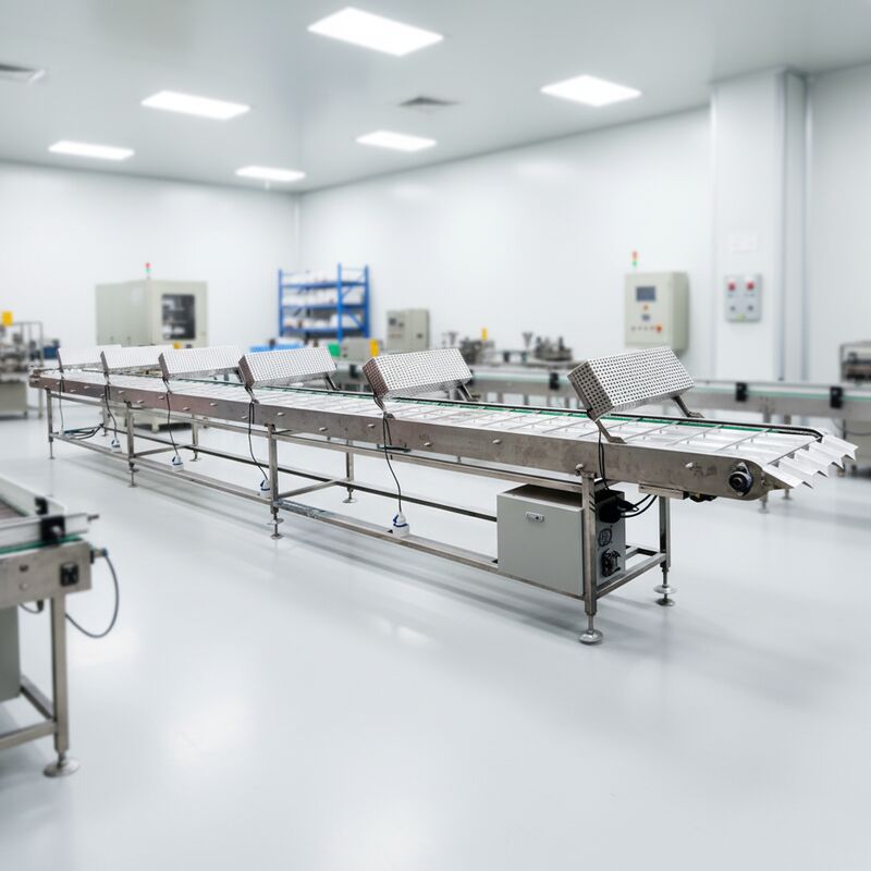 Fornecimento de energia do transportador de arrefecimento Marshalling projetado para processamento contínuo de alimentos