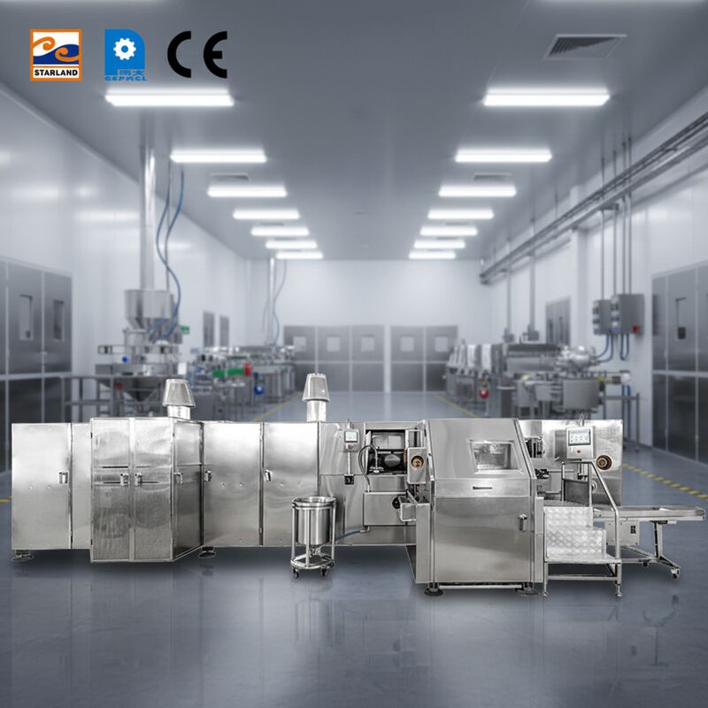 Linha de montagem Linha de produção de Barquillo Cone projetada para a produção de Barquillo Cone garantindo alta capacidade e operação