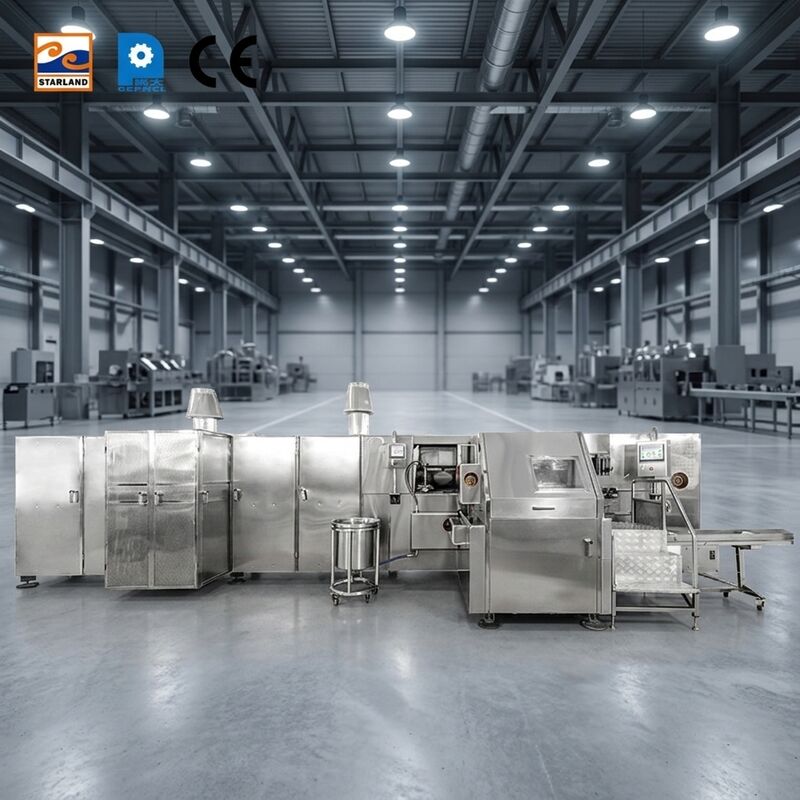 Capacidade 1800 PCS / hora Linha de produção automática de cone Barquillo para fabricação