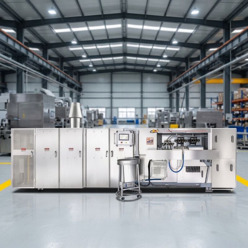 Máquina de cone de wafer de aço inoxidável oferecendo desempenho e construção durável ideal para fabricação de cone de wafer