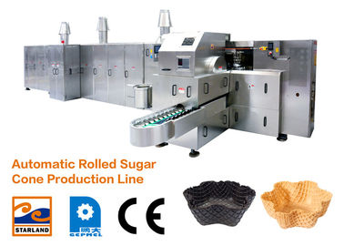 a máquina do cozimento do cone da linha de produção do cone do waffle 1.5kw/gelado com dobro mergulhou a porta de painel