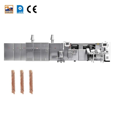 Linha de produção automática de rolos de waffle