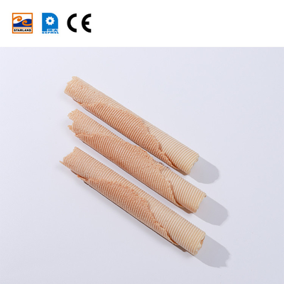 Linha de produção de rolos de ovos controlados por PLC 1.5KW Rolos automáticos de waffle para máquina de assar