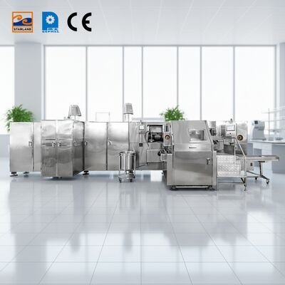 Linha de produção de cone de açúcar de rolos 1.5KW Solução perfeita para fabricação automatizada de cone de barquillo