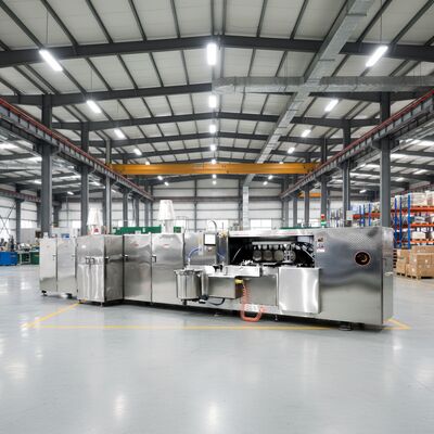 Equipamento automático de produção de wafer de Obleas com suporte técnico de vídeo que garante operação contínua e produção consistente