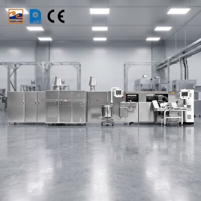 Linha de produção de rolos de ovos de aço inoxidável Linha de produção automática de rolos de waffle projetada para capacidades de produção 1800 horas na indústria alimentar