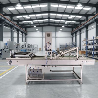 Dispositivo Automático de Encaixe de Cone para Operação em Linhas de Produção na Indústria de Processamento de Alimentos